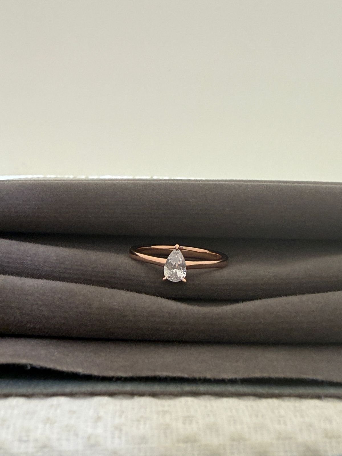 Premium Rose Gold Plated 92.5 Silver Single Stone Elegant Ring